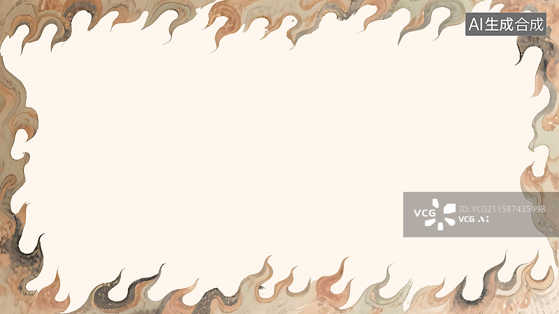 【AI数字艺术】国潮风火焰纹模版插画图片素材