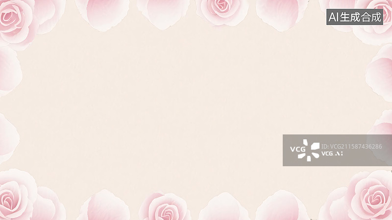 【AI数字艺术】2D卡通玫瑰花插画背景-常规图片素材