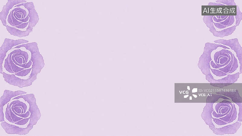 【AI数字艺术】水墨画植物花卉背景-两侧图片素材