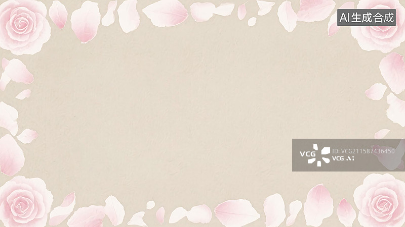 【AI数字艺术】2D卡通玫瑰花插画背景-常规图片素材