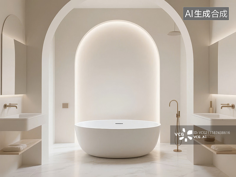 【AI数字艺术】现代简约浴室设计图片素材