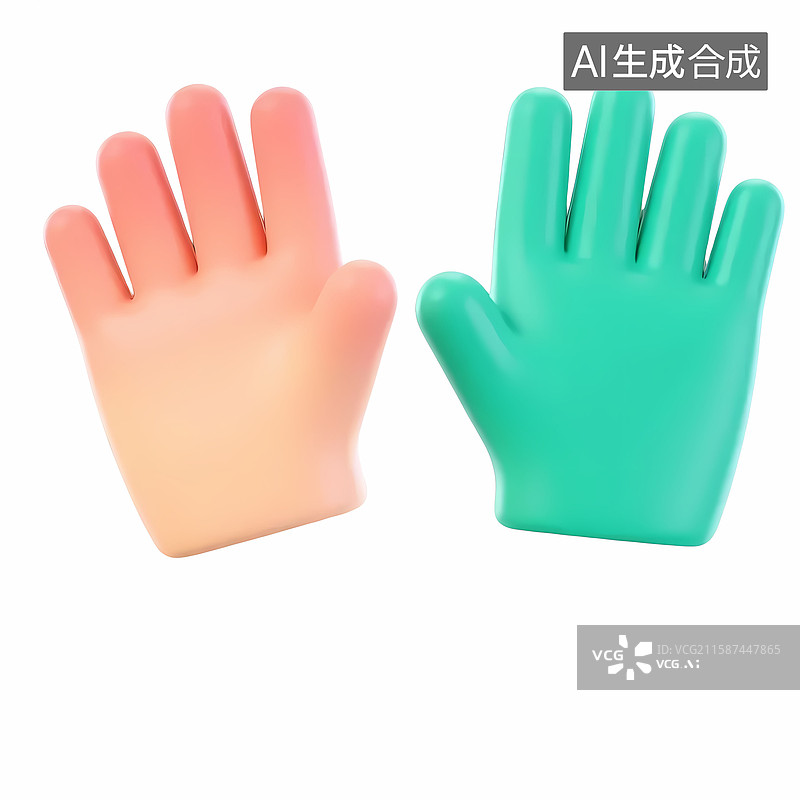 【AI数字艺术】3d立体卡通插画医疗双手图标图片素材