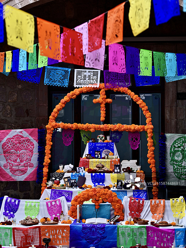 墨西哥亡灵节街景图片素材