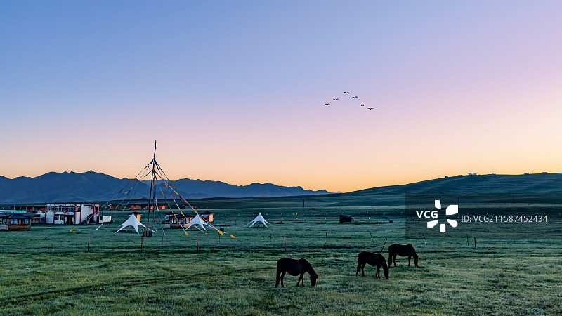 天河初燃   橙穹牧野图片素材