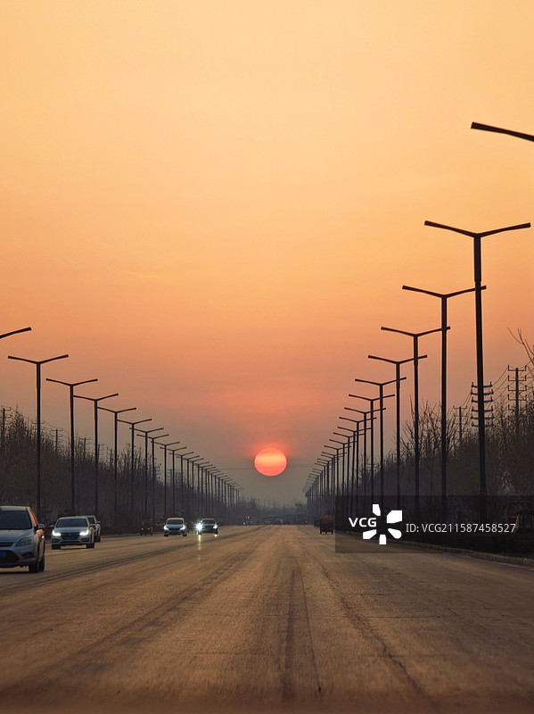 开封杞县日出大道图片素材