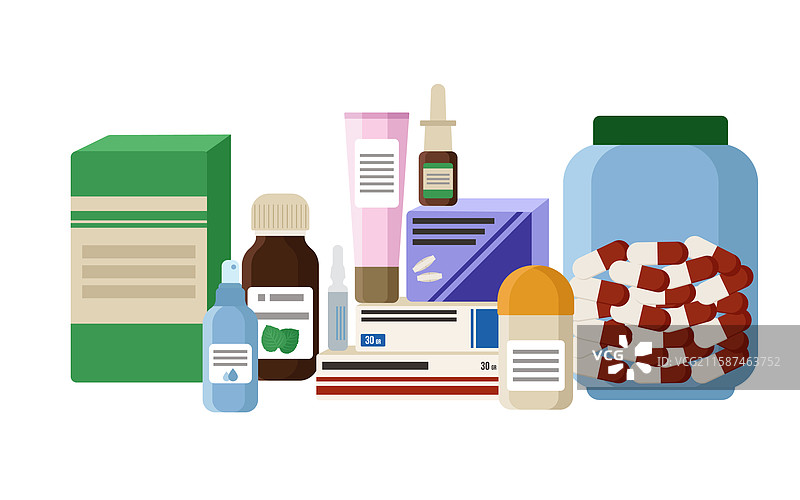 管子、罐子、安瓿、包装中的药物和图片素材