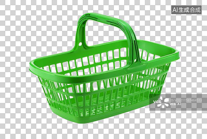 【AI数字艺术】绿色塑料购物篮图片素材