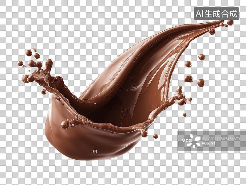 【AI数字艺术】巧克力液体飞溅瞬间图片素材