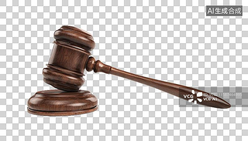 【AI数字艺术】木质法槌置于白色背景图片素材