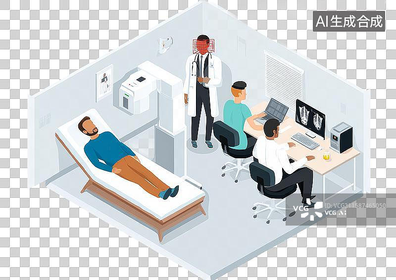 【AI数字艺术】医疗室内场景：医生与患者交流图片素材