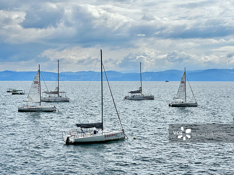 抚仙湖船只图片素材