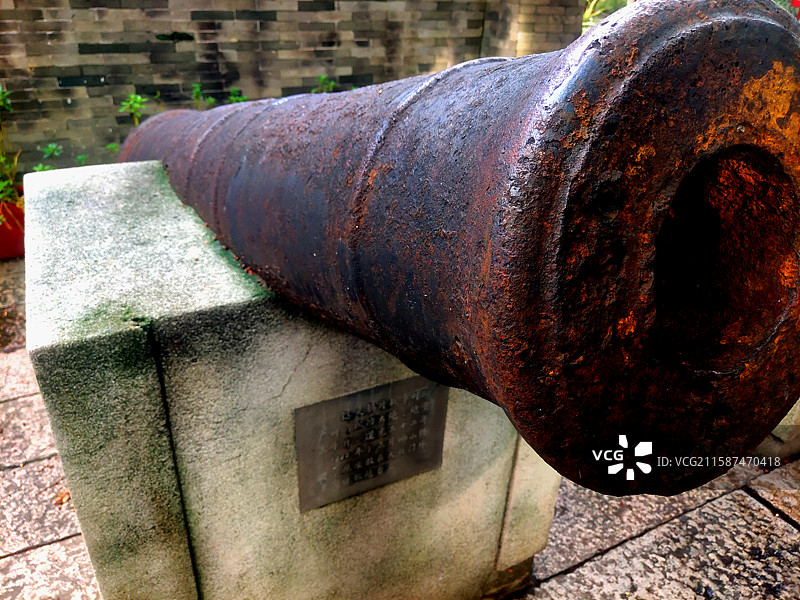 鸦片战争时期的广州城防炮、全国重点文物保护单位--三元里平英团遗址、三元里人民抗英斗争纪念馆图片素材