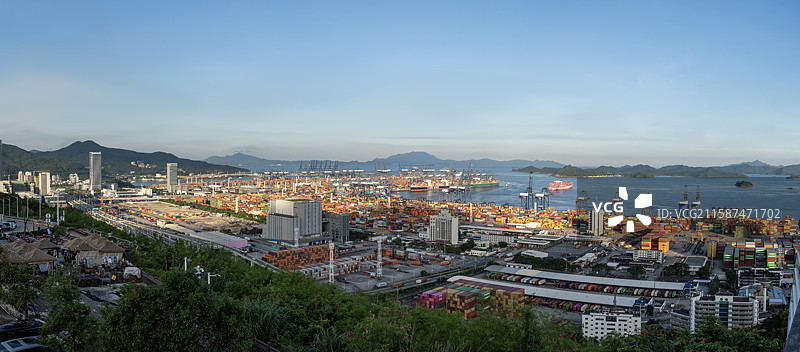深圳盐田港 港口 高角度视图图片素材