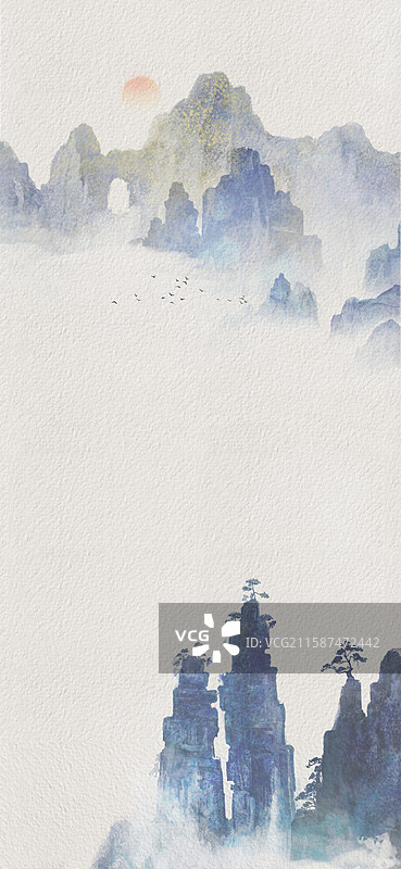 张家界山水画图片素材