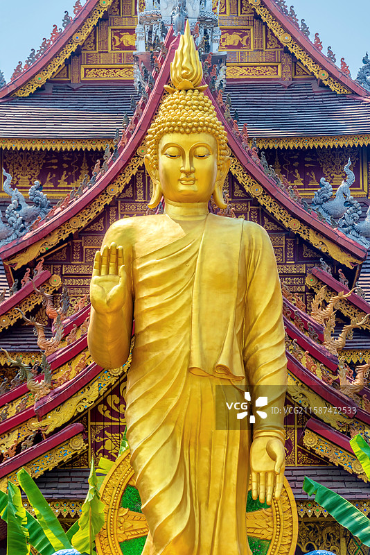 中国云南西双版纳景洪曼听御花园西双版纳总佛寺图片素材