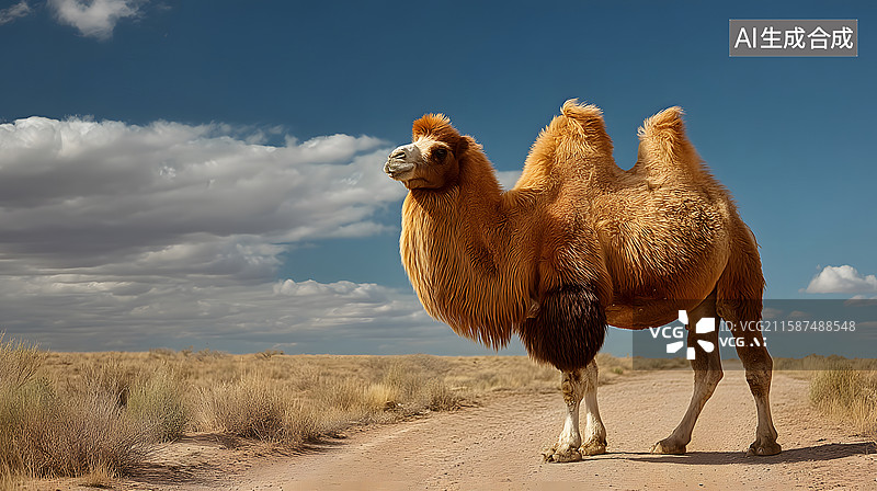 【AI数字艺术】荒漠环境下的骆驼图片素材