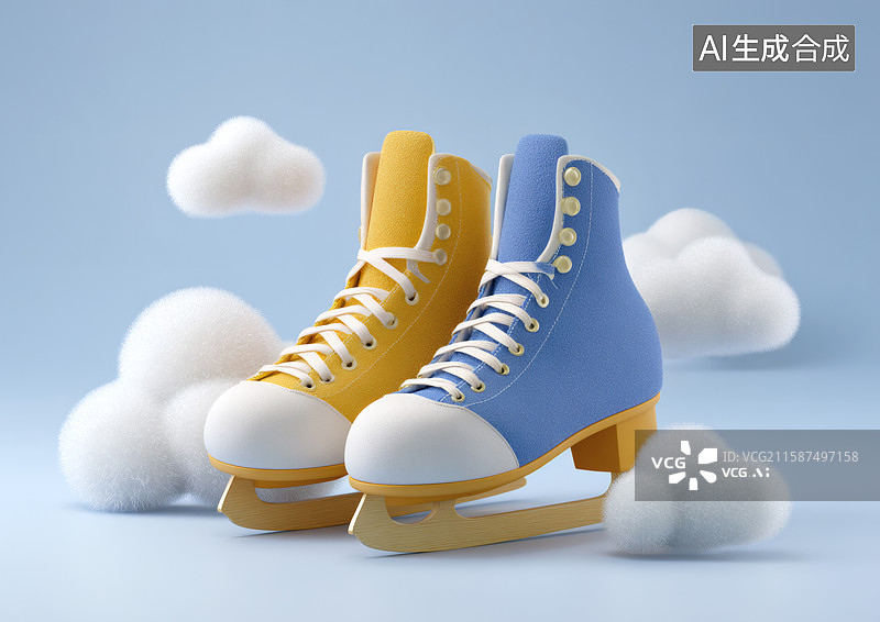 【AI数字艺术】一双卡通溜冰鞋图片素材