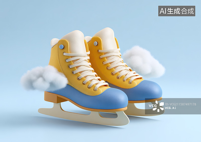 【AI数字艺术】一双卡通溜冰鞋图片素材