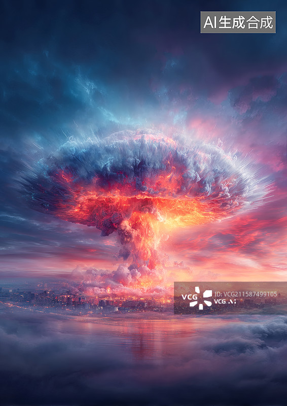 【AI数字艺术】大爆炸形成巨大蘑菇云图片素材