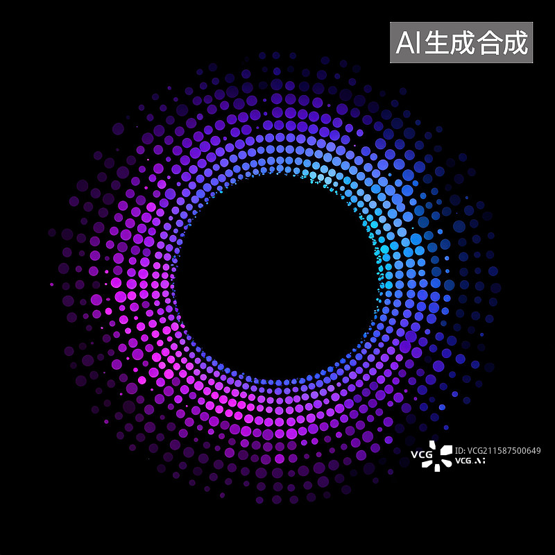 【AI数字艺术】神秘紫光：点阵螺旋图片素材