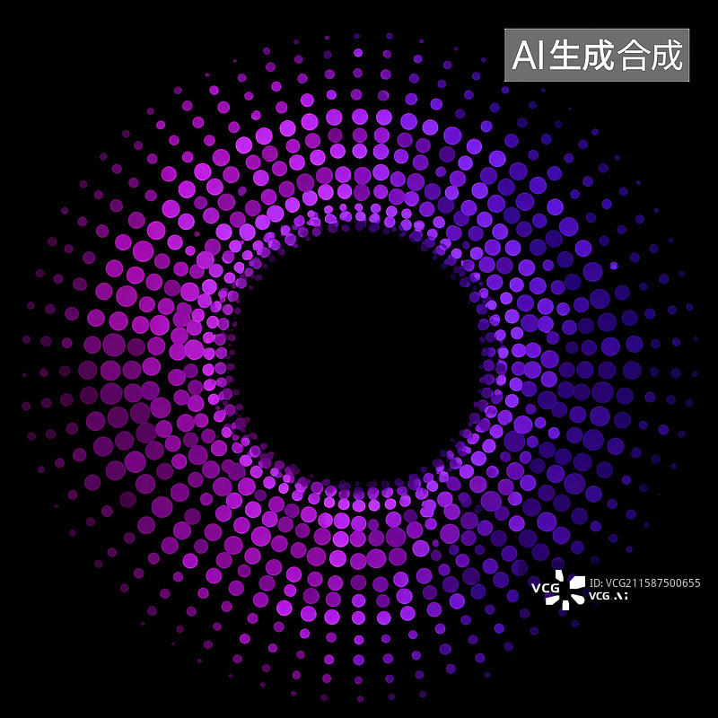【AI数字艺术】神秘紫光：点阵螺旋图片素材