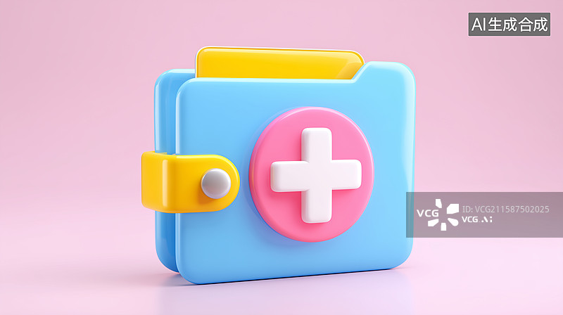 【AI数字艺术】3D医疗文件资料图标图片素材