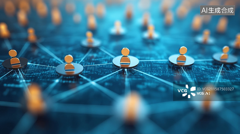 【AI数字艺术】社交网络用户和人际关系概念背景图片素材