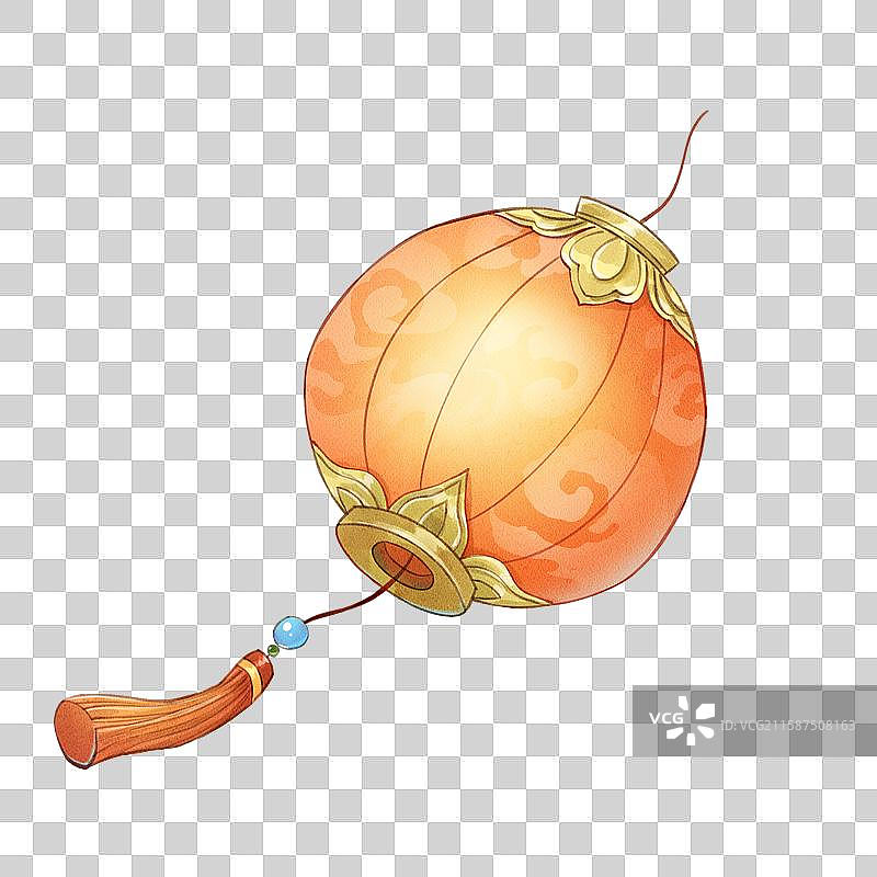 手绘水彩中式中国风红色灯笼免抠元素图片素材