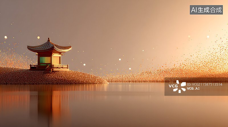 【AI数字艺术】梦幻金辉图片素材