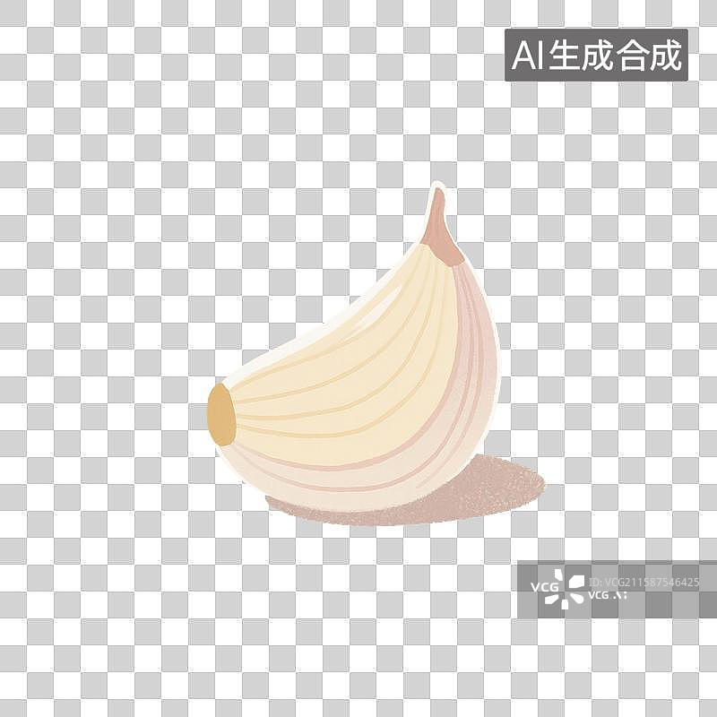 【AI数字艺术】手绘插画，蒜瓣，蒜，大蒜，蒜头，卡通蔬菜免抠元素图片素材