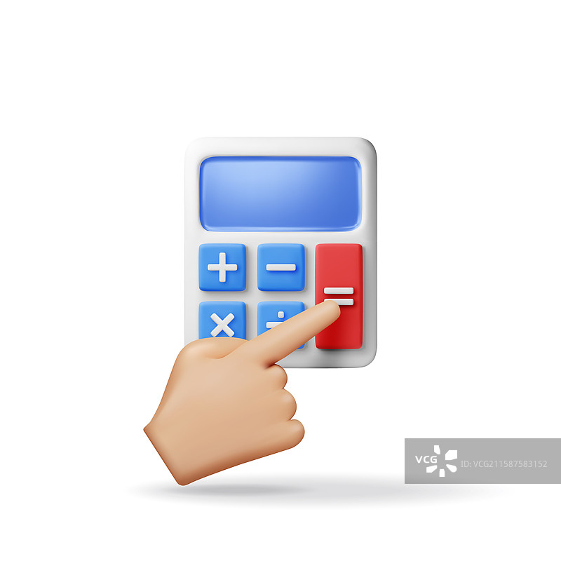 手中拿着的3D现代计算器图片素材