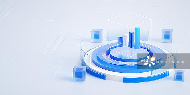 蓝色商务金融科技元素图片素材