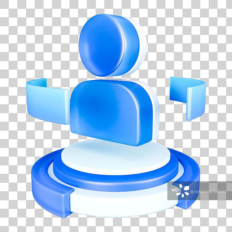 3D立体元素人物联系人图标图片素材