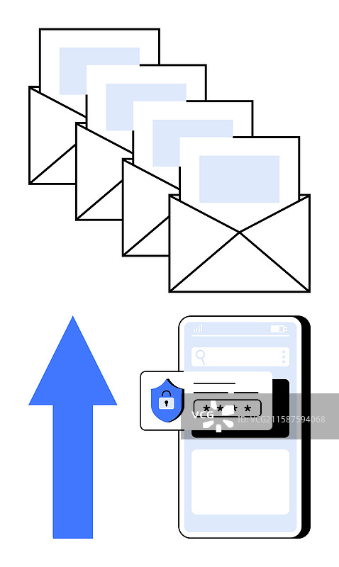 安全邮件传输概念与身份验证图片素材