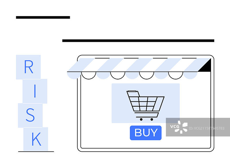 在线购物车，带有风险阻止高亮显示图片素材