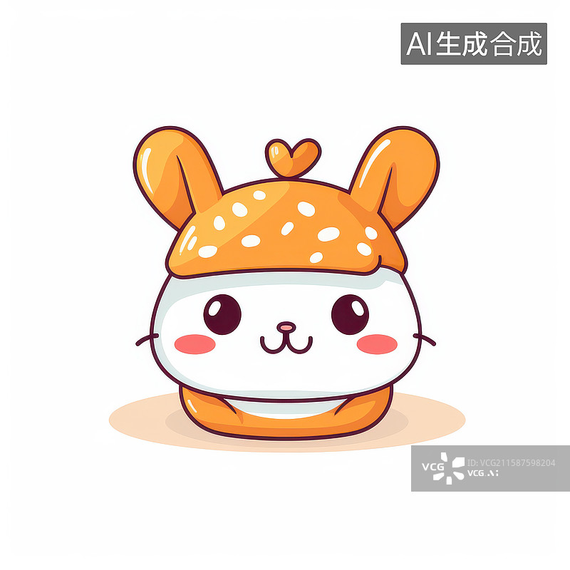 【AI数字艺术】可爱Q版卡通动物扁平风插画图片素材
