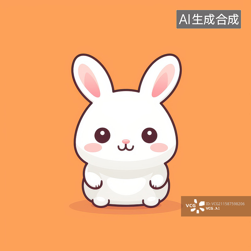 【AI数字艺术】可爱Q版卡通动物扁平风插画图片素材