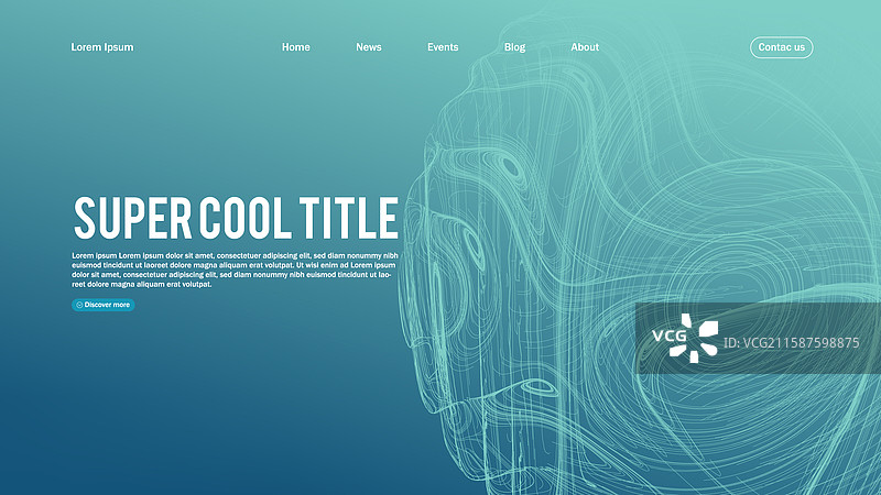带有球体元素的着陆页抽象设计图片素材