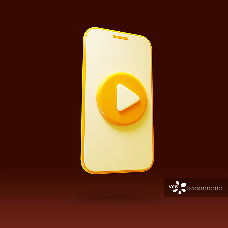 3D手机模型视频播放按钮图片素材