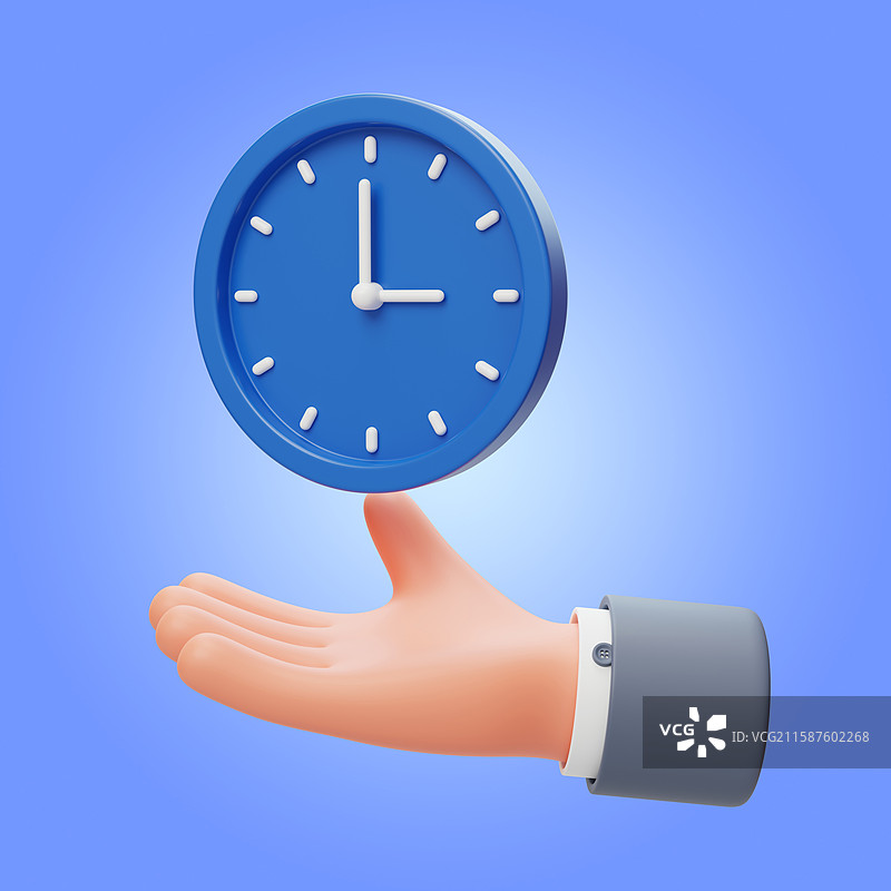 挂钟时间分秒时准时刻度3D图片素材