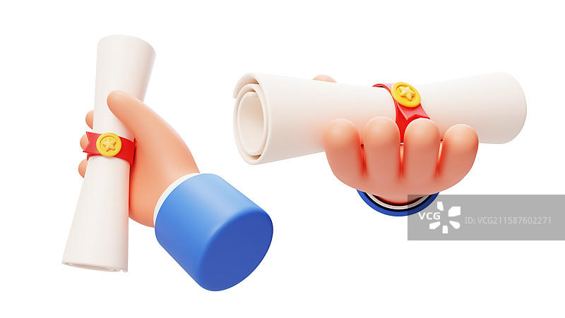 稿件文稿合同成就学业卷轴3D图片素材