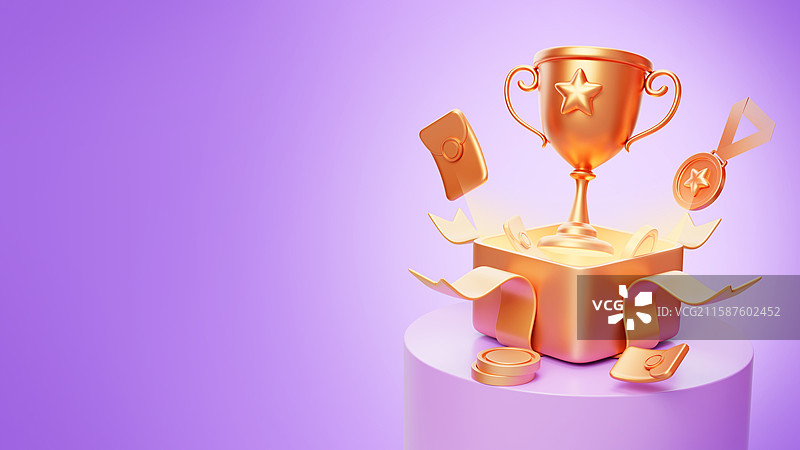 荣誉奖杯奖牌赛事奖金比赛3D图片素材