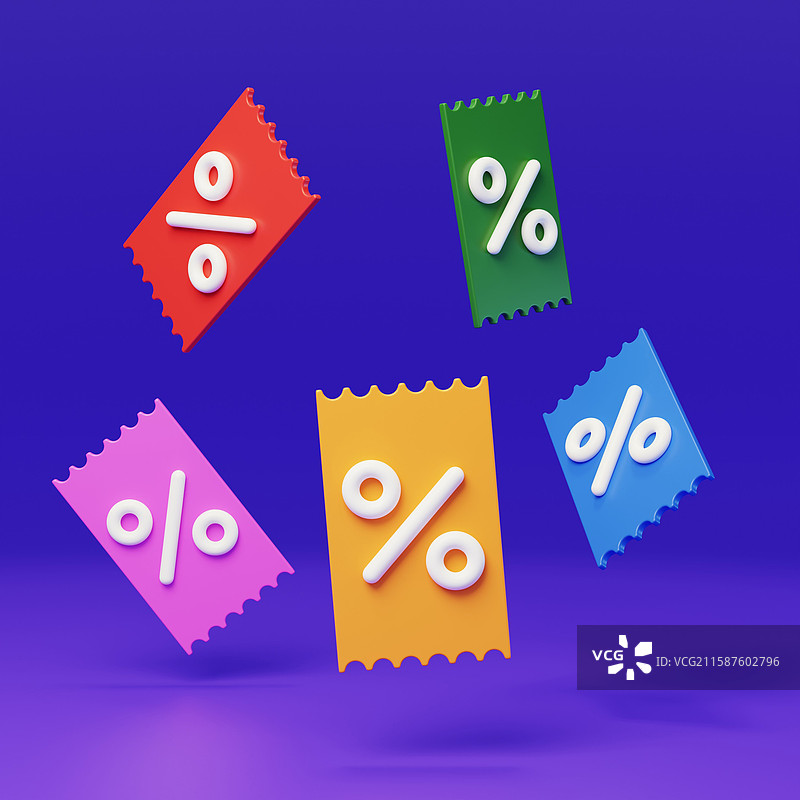 电商优惠促销打折特价优惠券3D图片素材