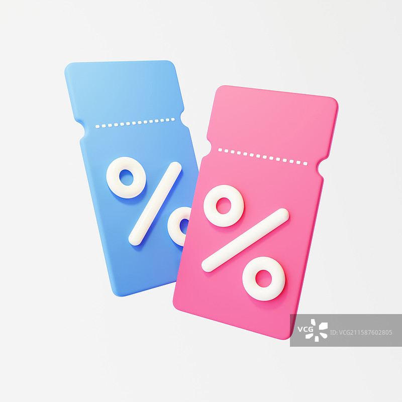 电商优惠促销打折特价优惠券3D图片素材