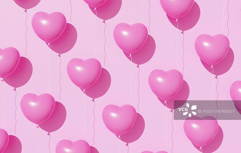 情人节七夕浪漫爱情幸福气球3D图片素材