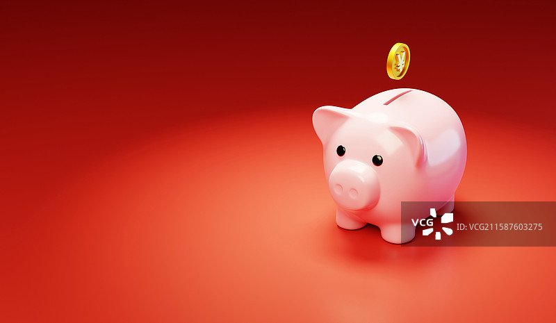 金融银行存款存钱罐理财猪3D图片素材