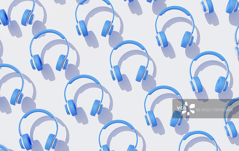 潮流头戴式耳机听音乐设备3D图片素材