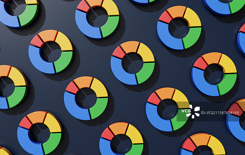 圆饼图数据占比可视化统计3D图片素材