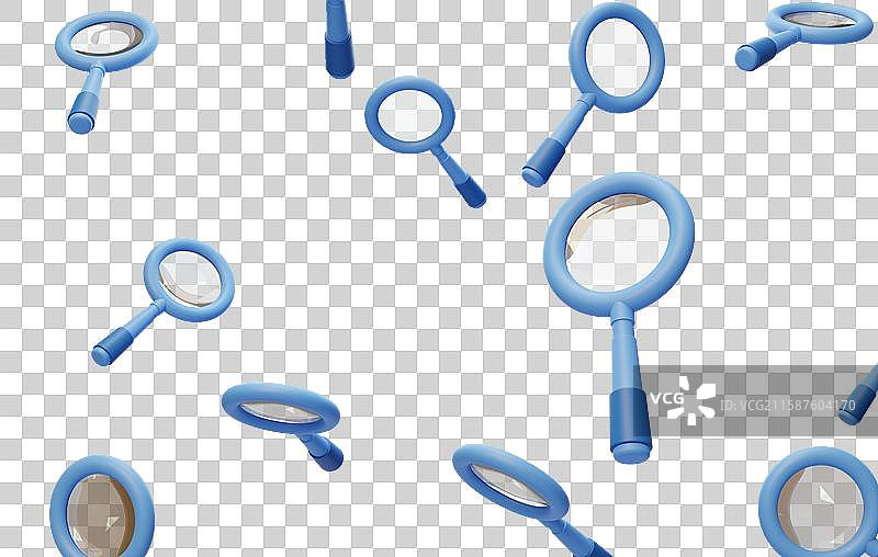 免抠光学考古显微清晰放大镜3D图片素材