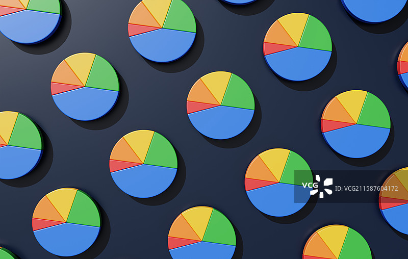 圆饼图数据占比可视化统计3D图片素材